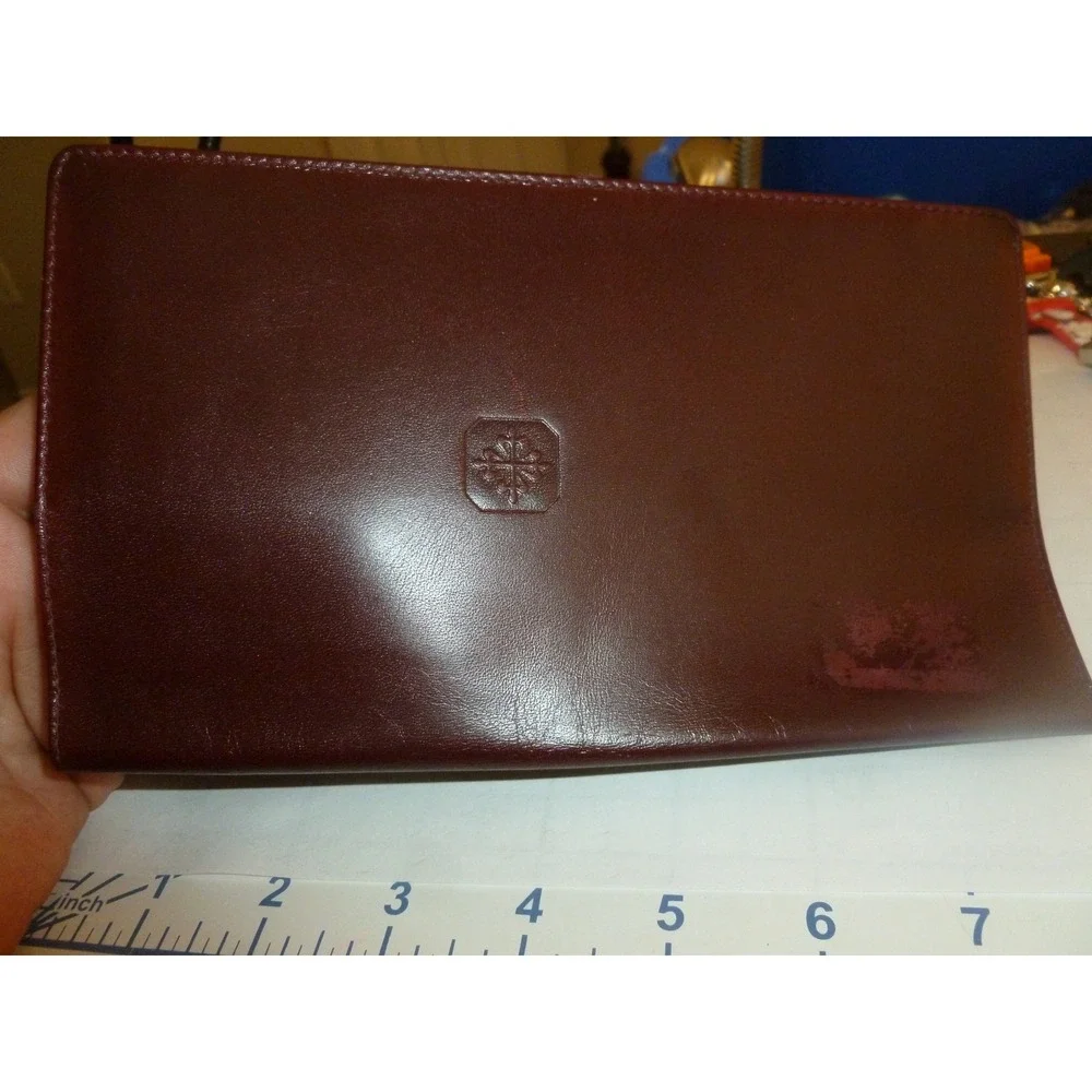 Patek Philippe Burgundy Leather Long Bifold Wallet‎ Document Holder Geneva Swiss